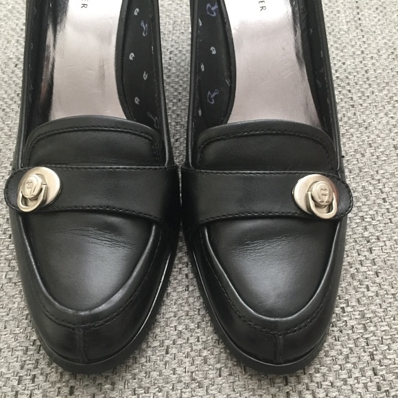 Etienne Aigner Leather Naomi Black Pump/ Mocassins - Picture 3 of 8
